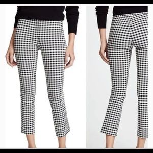 Theory Blue Gingham Check Classic Skinny Ankle Pants